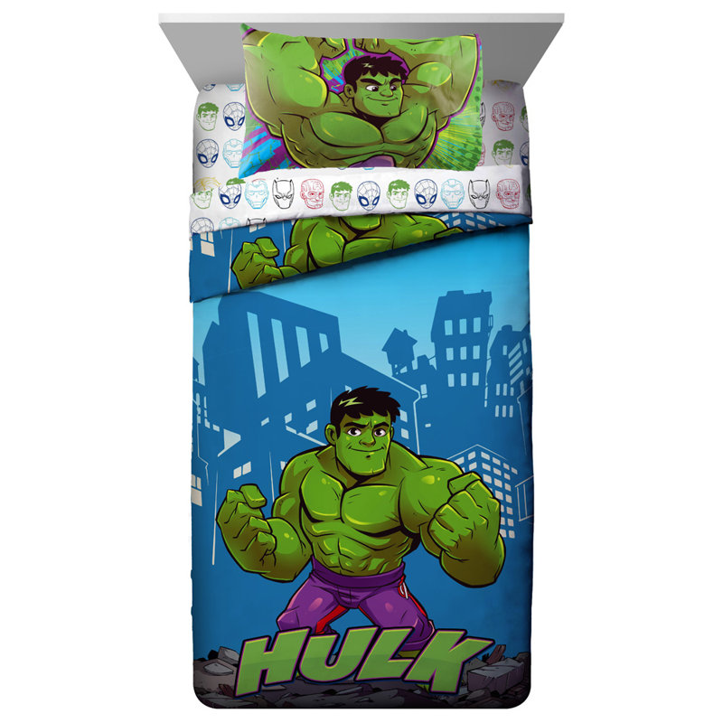 Marvel Super Hero Adventures Hulk Out 4 Piece Toddler Bedding Set
